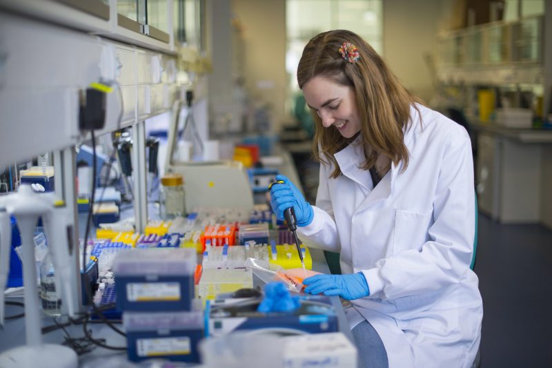 A scientist working in a lab